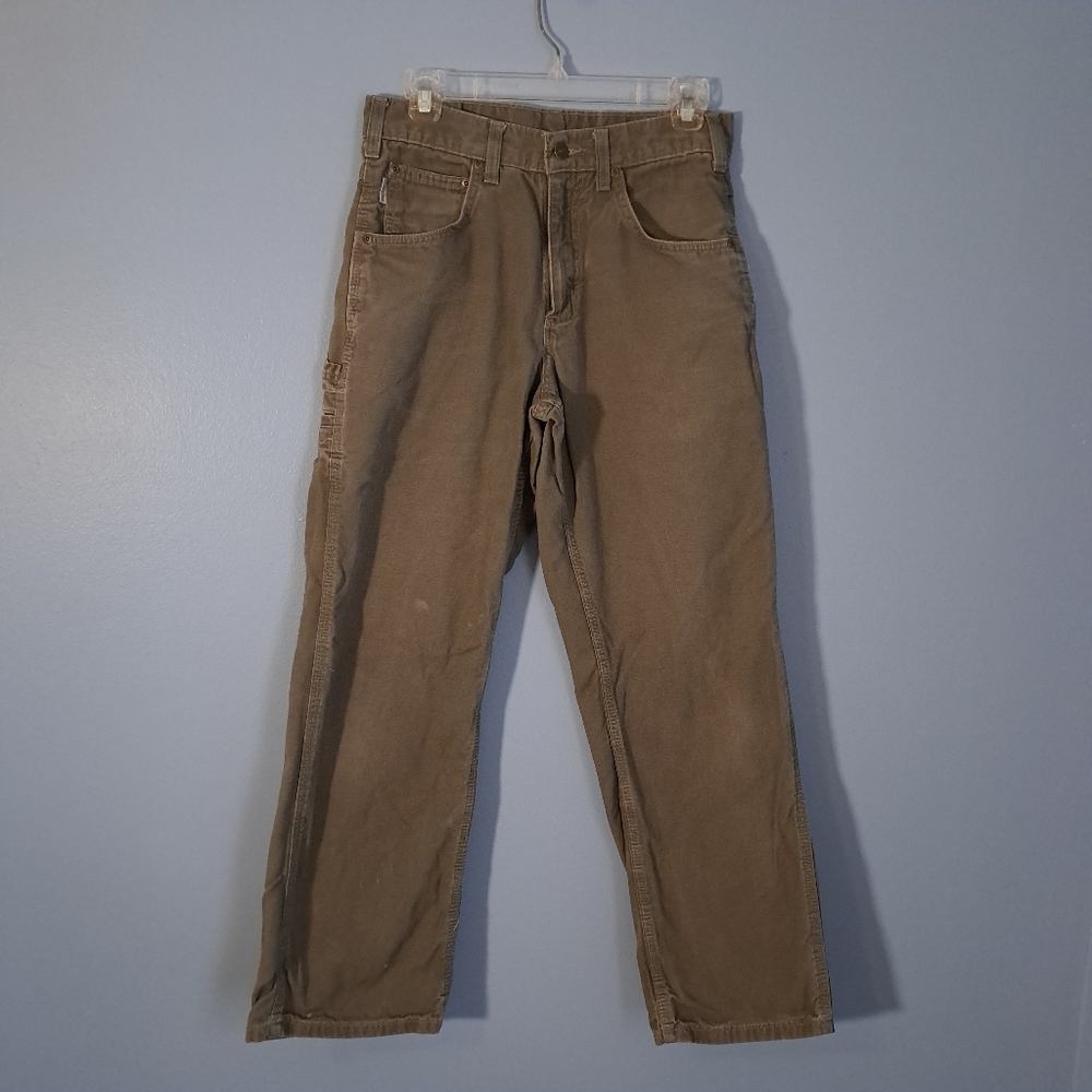 Moss Green Carhartt Loose Original Fit Work Pants Size 30x30